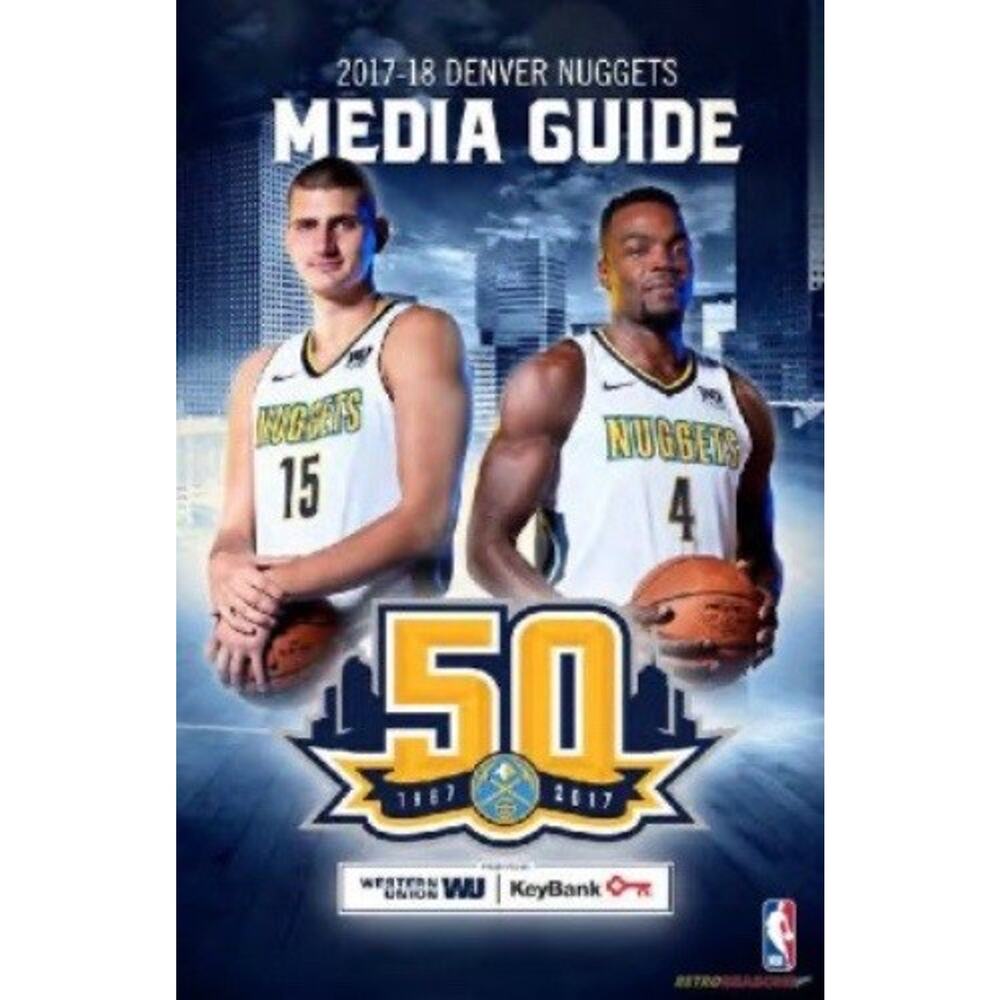 Denver Nuggets 2017-18 Media Guide 50th Anniversary Cover On 12x8in Metal Sign